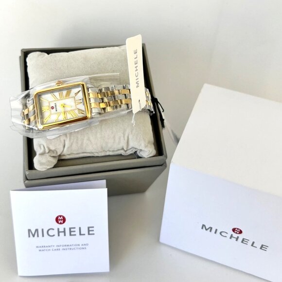 MICHELE Deco Two Tone Park Mother Of Pearl Women Watch MWW06E000145 - Picture 9 of 10